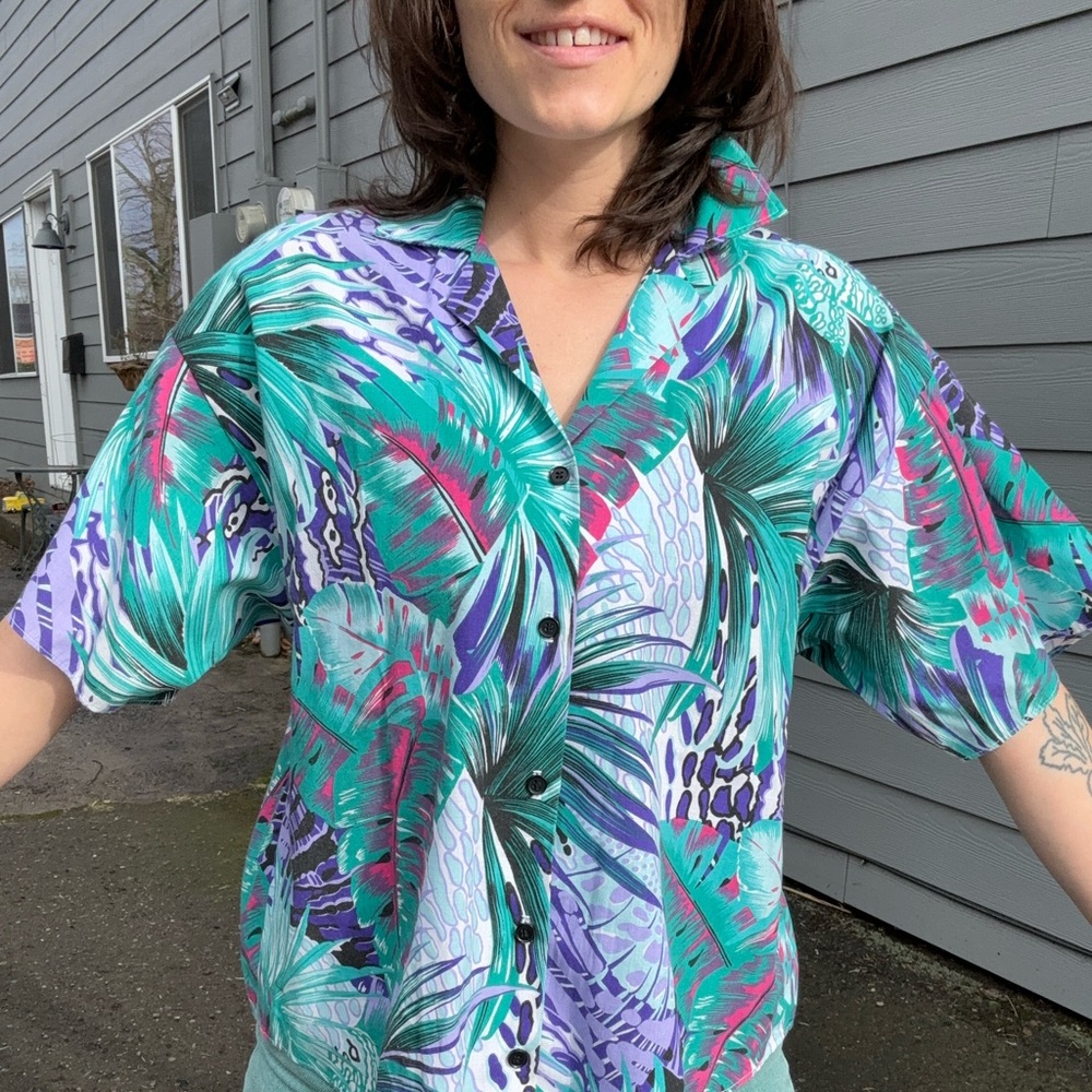 Vibrant Vintage Tropical Shirt